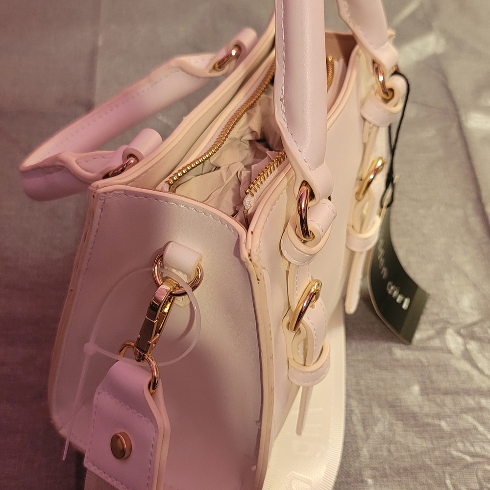 Madden Girl Cream Satchel with Gold Hardware - Picture 3 of 4